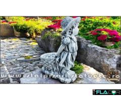 Statueta fata cu cos, gri antichizat, model S3. - Imagine 3/5
